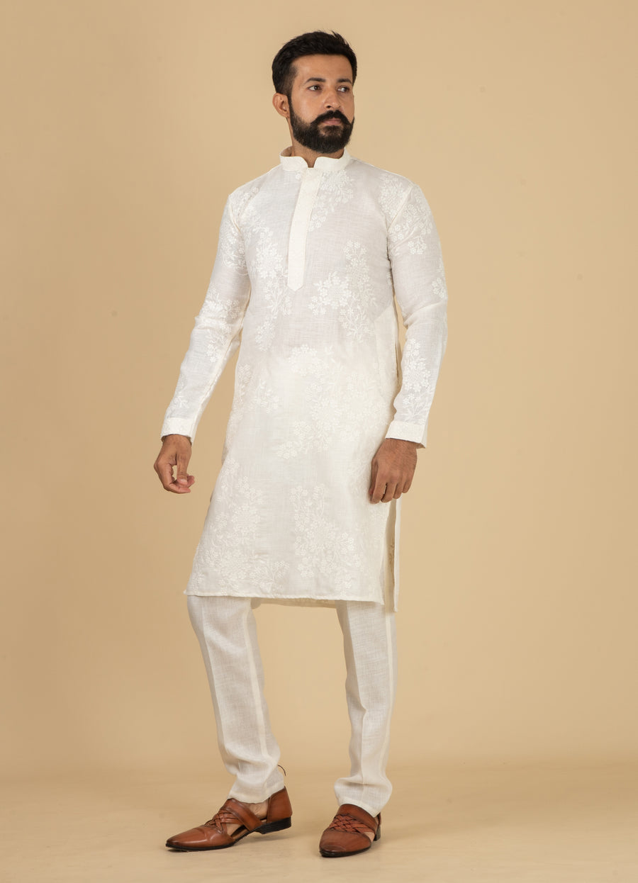 MLS EMBROIDERED KURTA PAJAMA