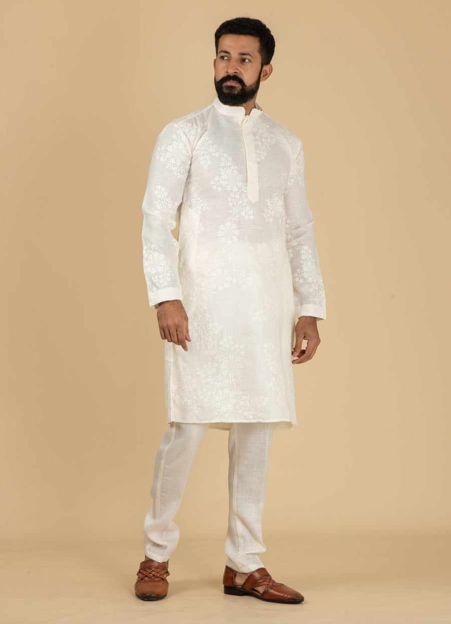 MLS EMBROIDERED KURTA PAJAMA