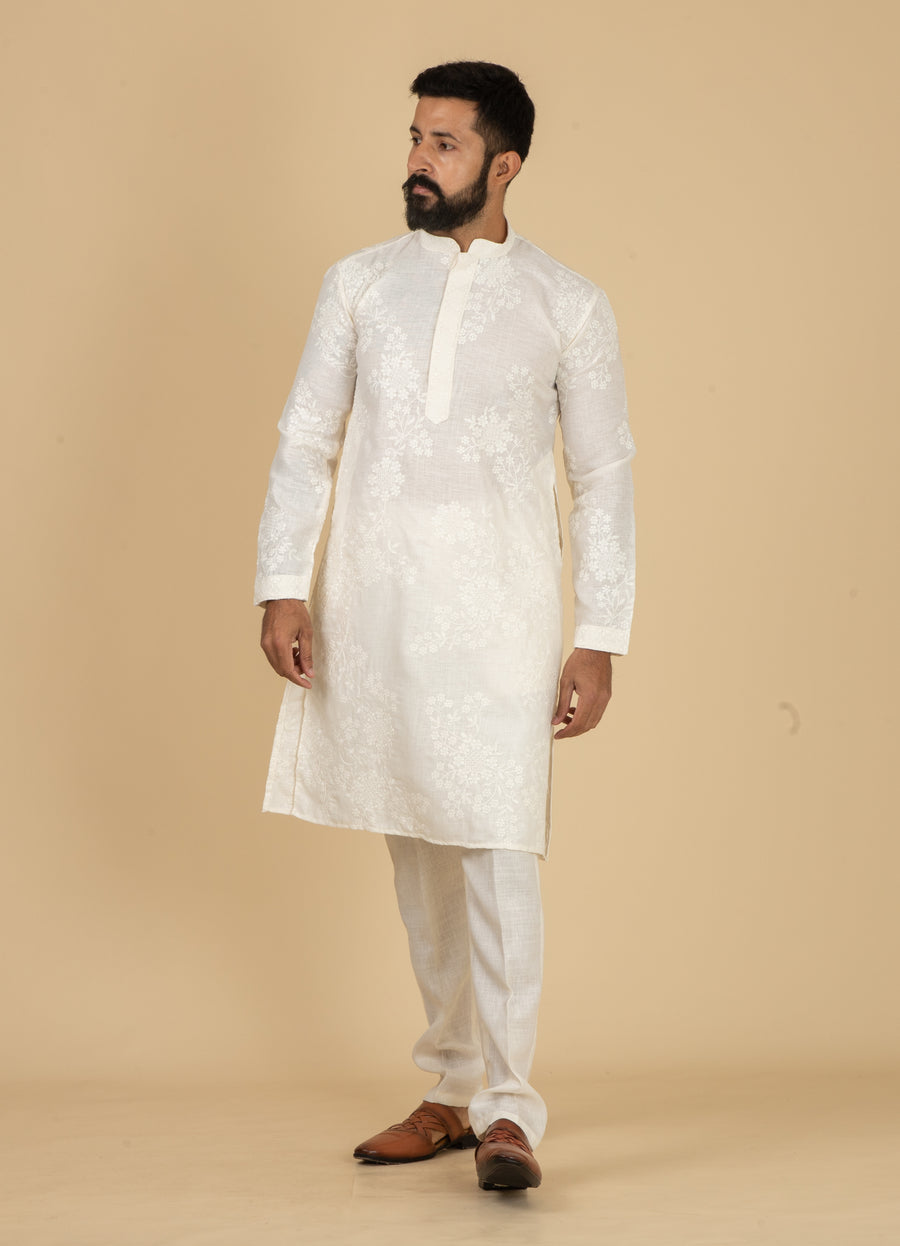MLS EMBROIDERED KURTA PAJAMA