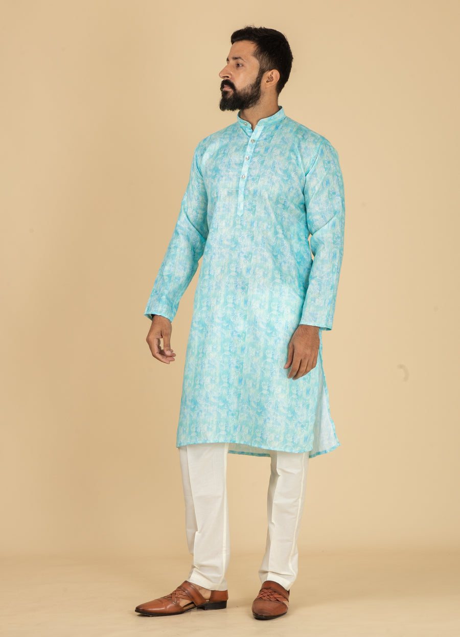 MLS PRINTED KURTA PAJAMA 2PCS