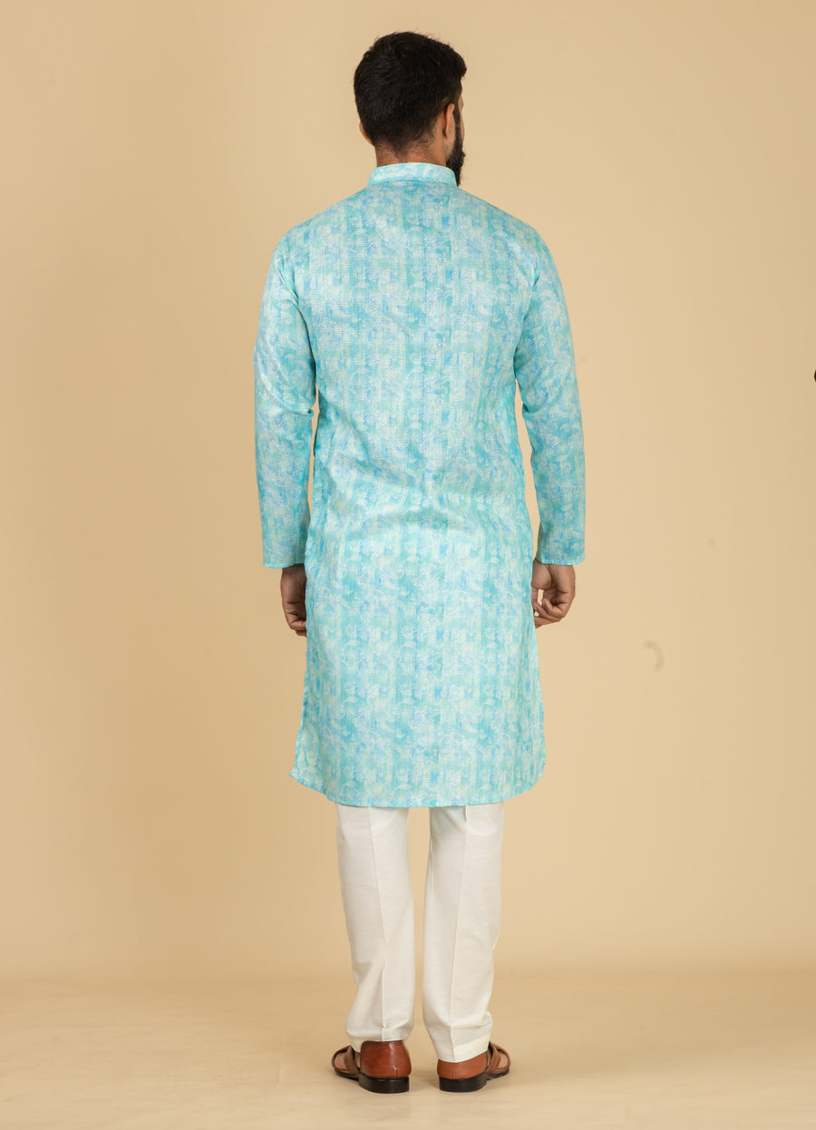 MLS PRINTED KURTA PAJAMA 2PCS