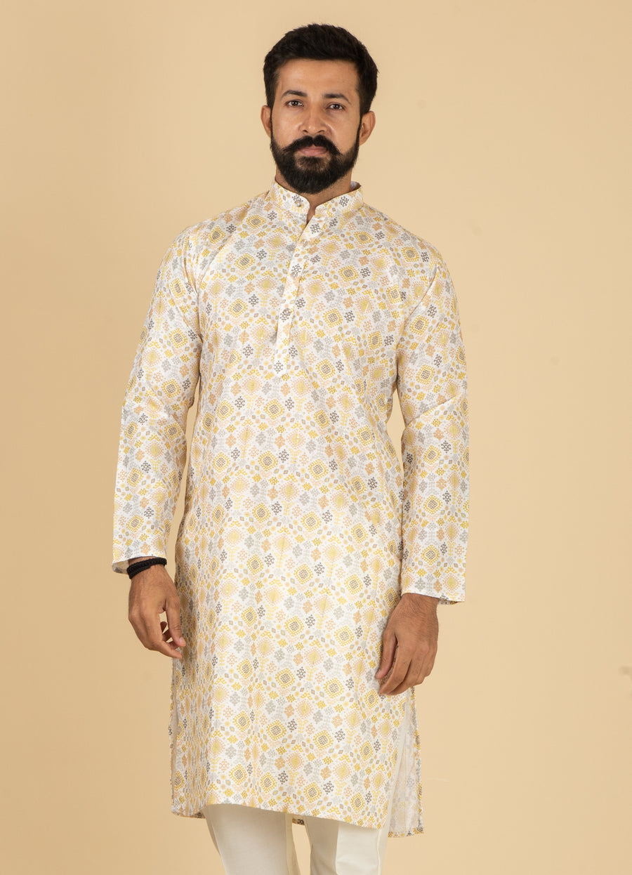 MLS PRINTED KURTA PAJAMA 2PCS