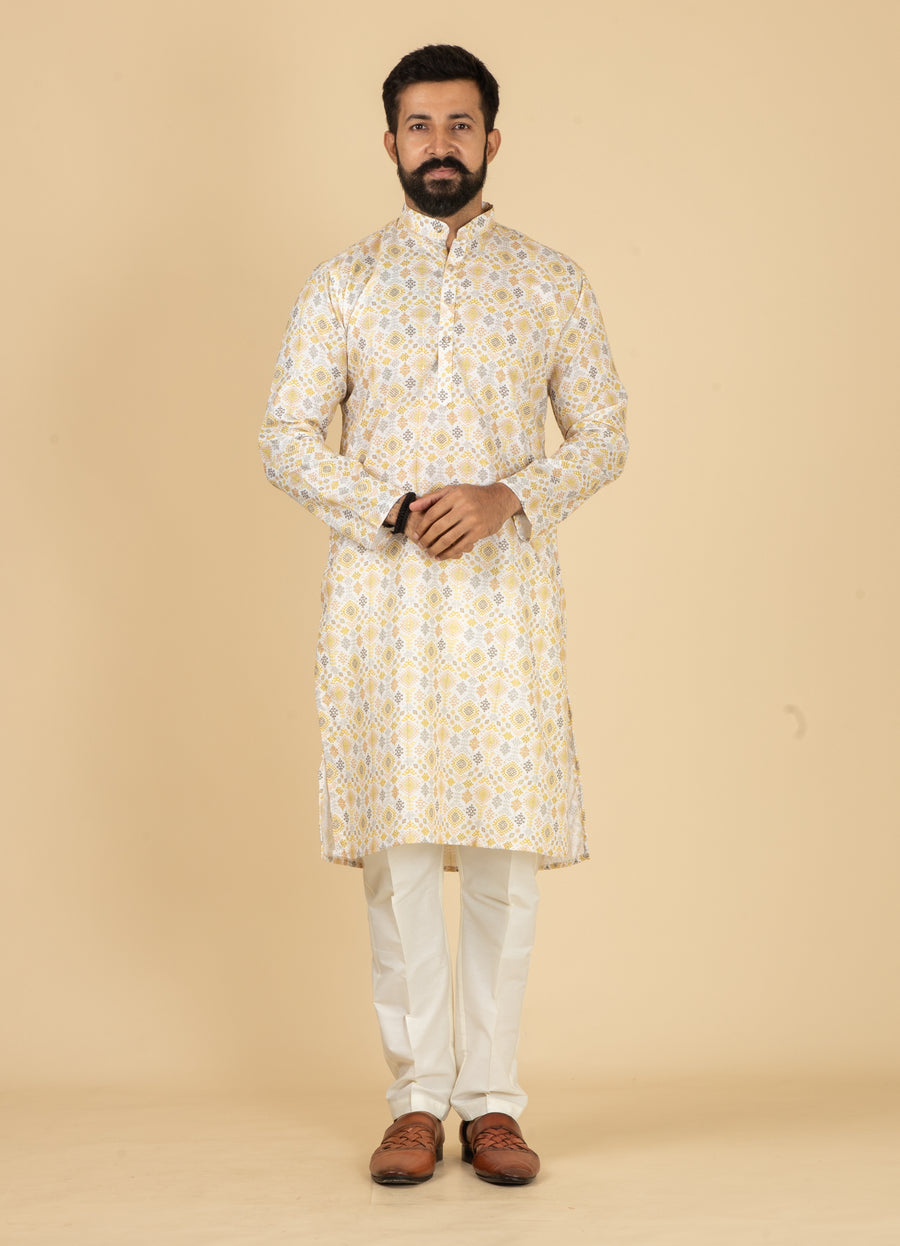 MLS PRINTED KURTA PAJAMA 2PCS