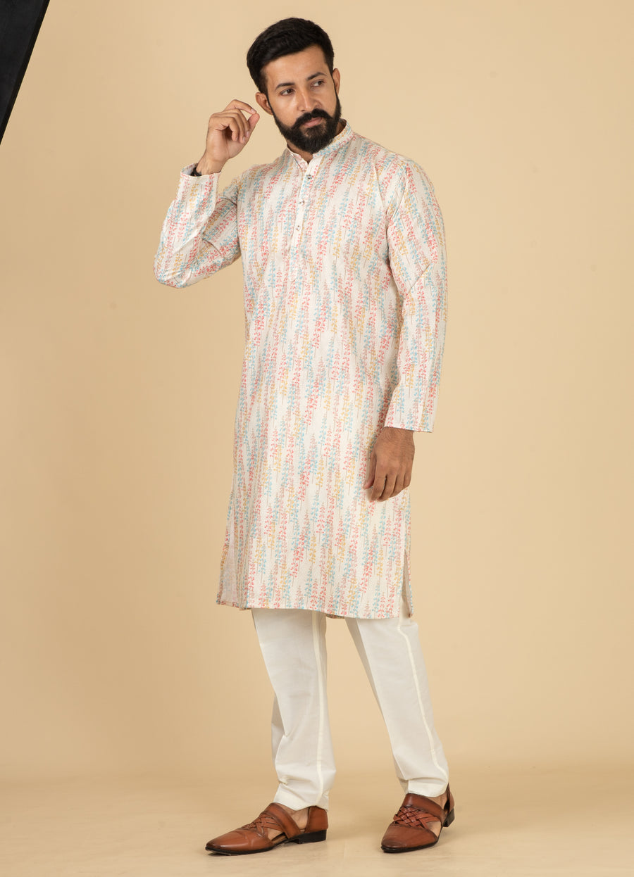 MLS PRINTED KURTA PAJAMA 2PCS