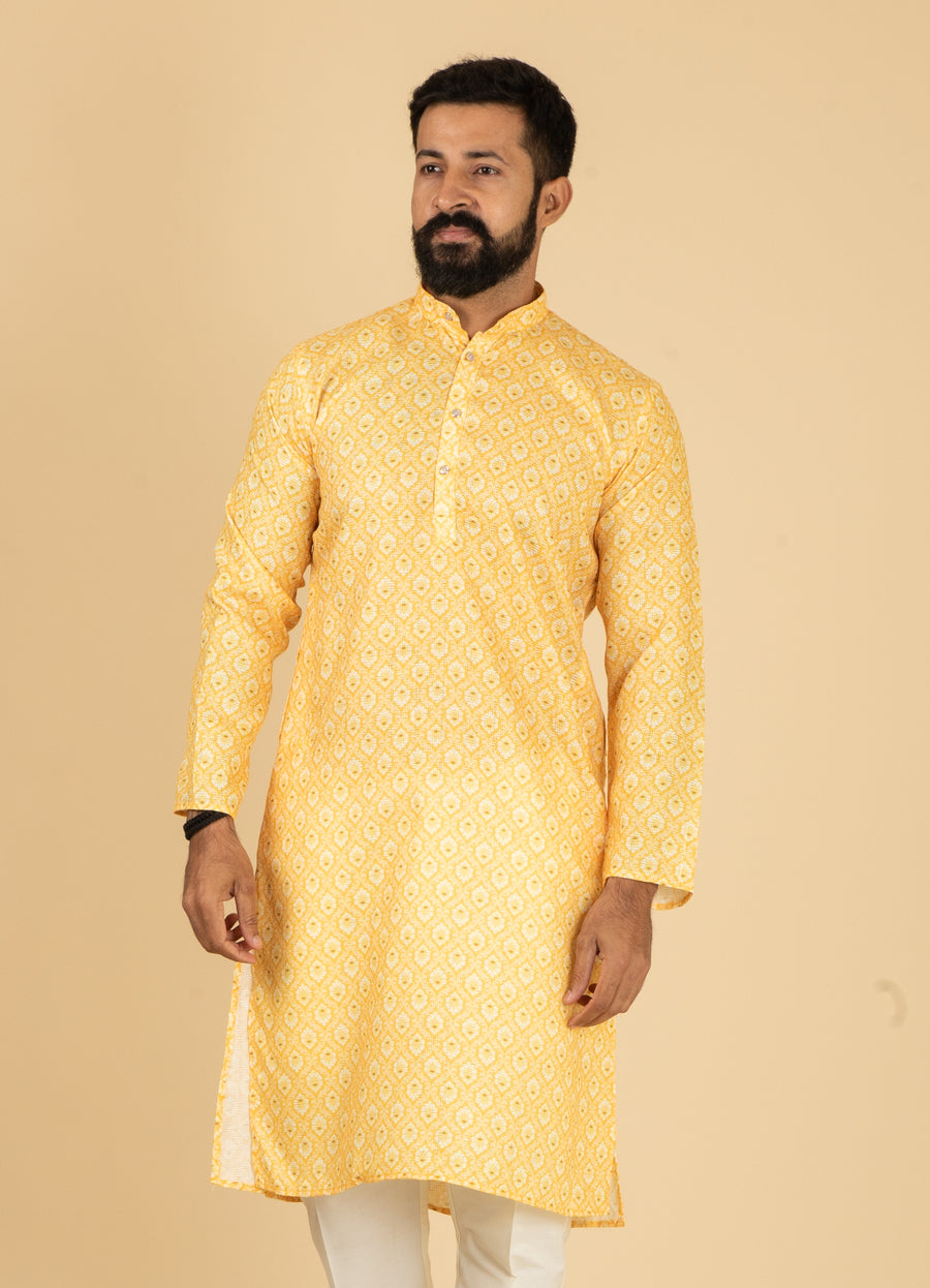 MLS PRINTED KURTA PAJAMA 2PCS