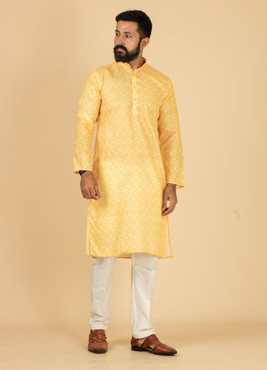 MLS PRINTED KURTA PAJAMA 2PCS
