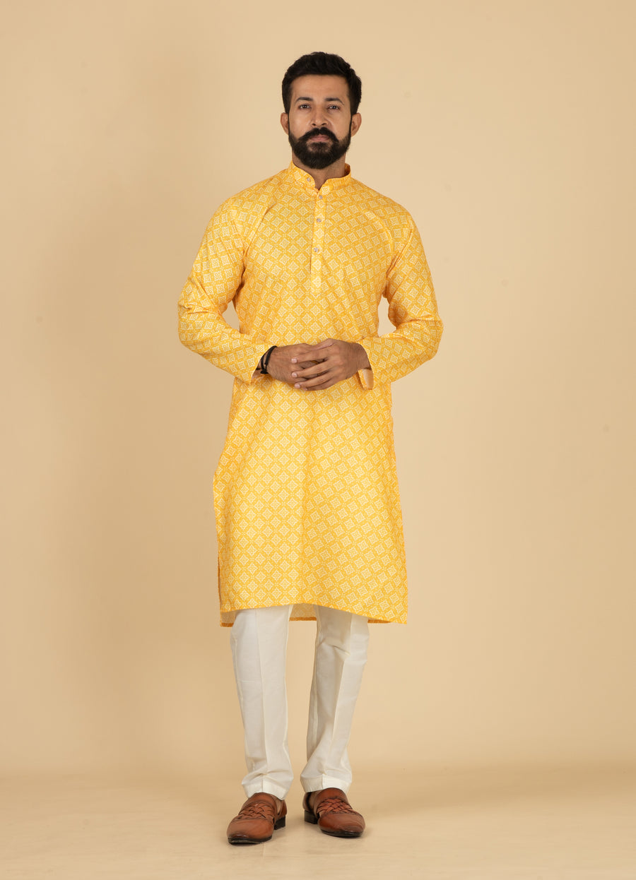 MLS PRINTED KURTA PAJAMA 2PCS