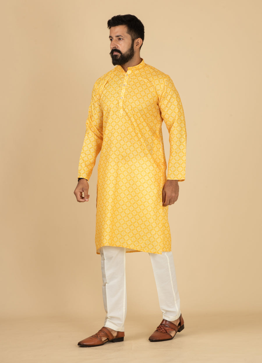 MLS PRINTED KURTA PAJAMA 2PCS