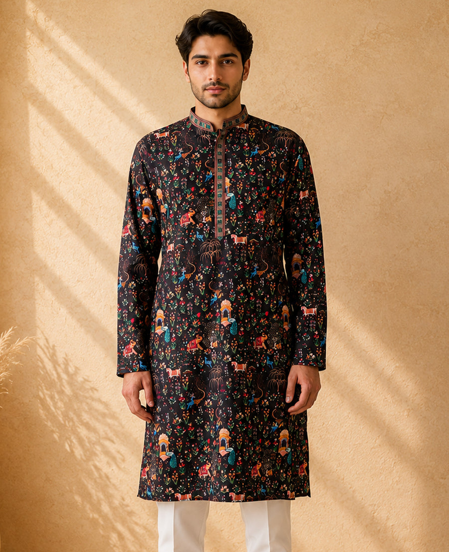 MLS PRINTED KURTA PAJAMA