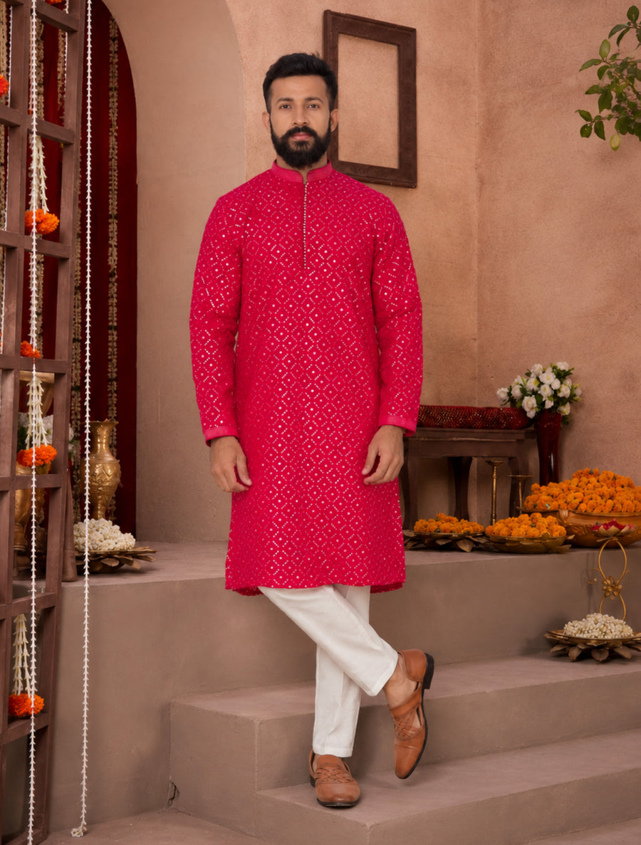 MLS CHIKANKARI KURTA PAJAMA