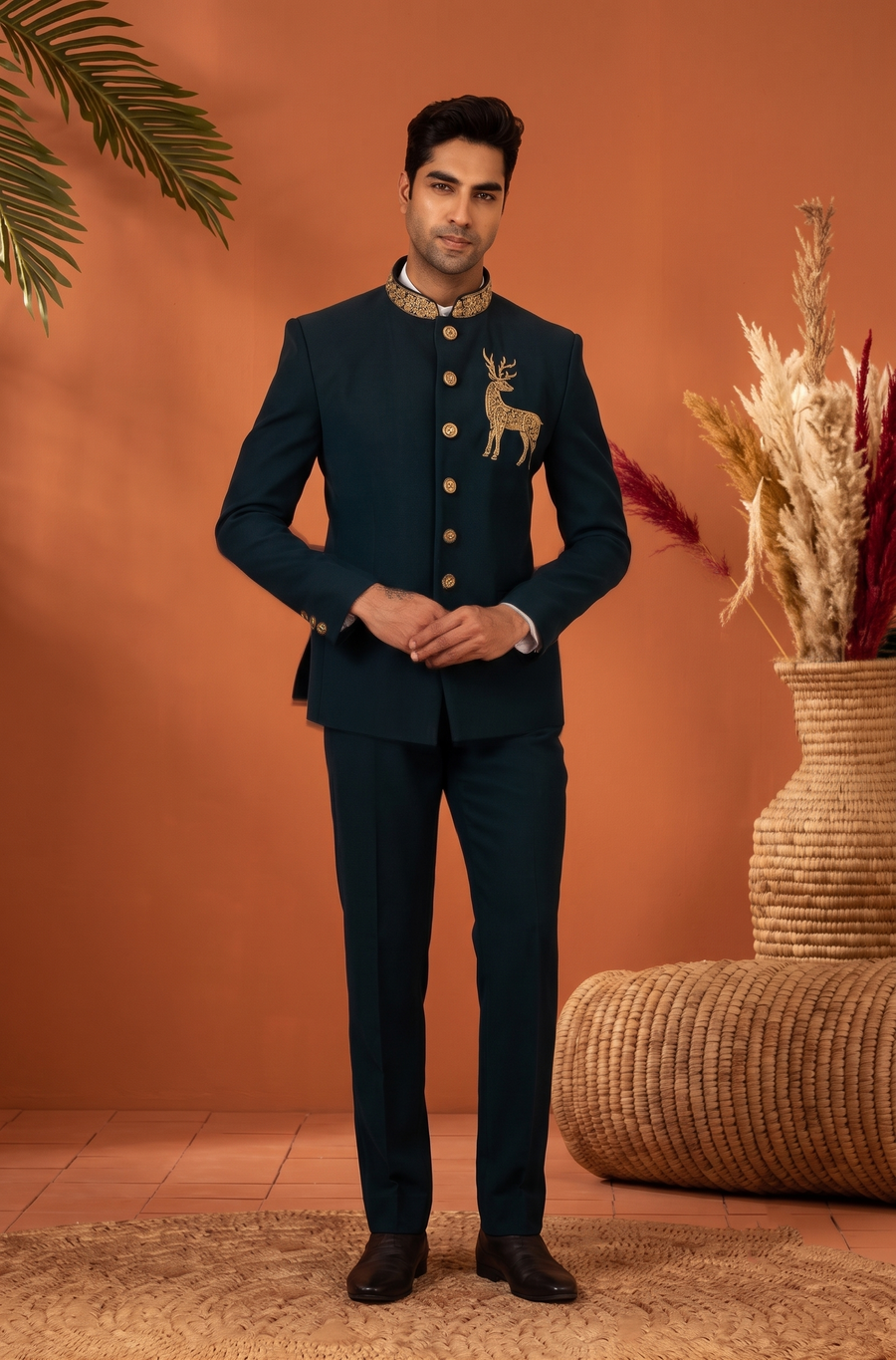 MLS EMBROIDERED JODHPURI SUIT 2PCS