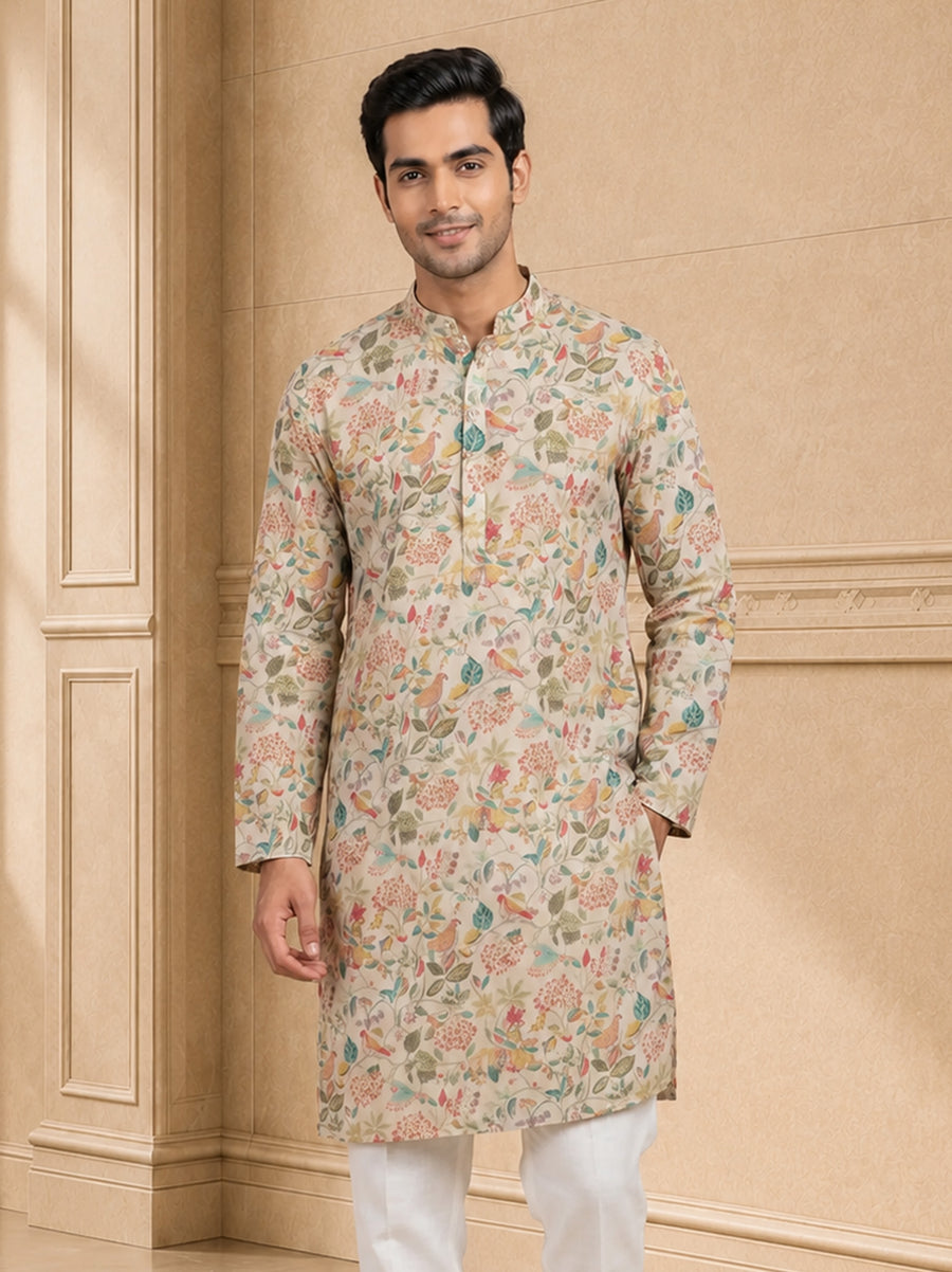 MLS PRINTED KURTA PAJAMA 2PCS