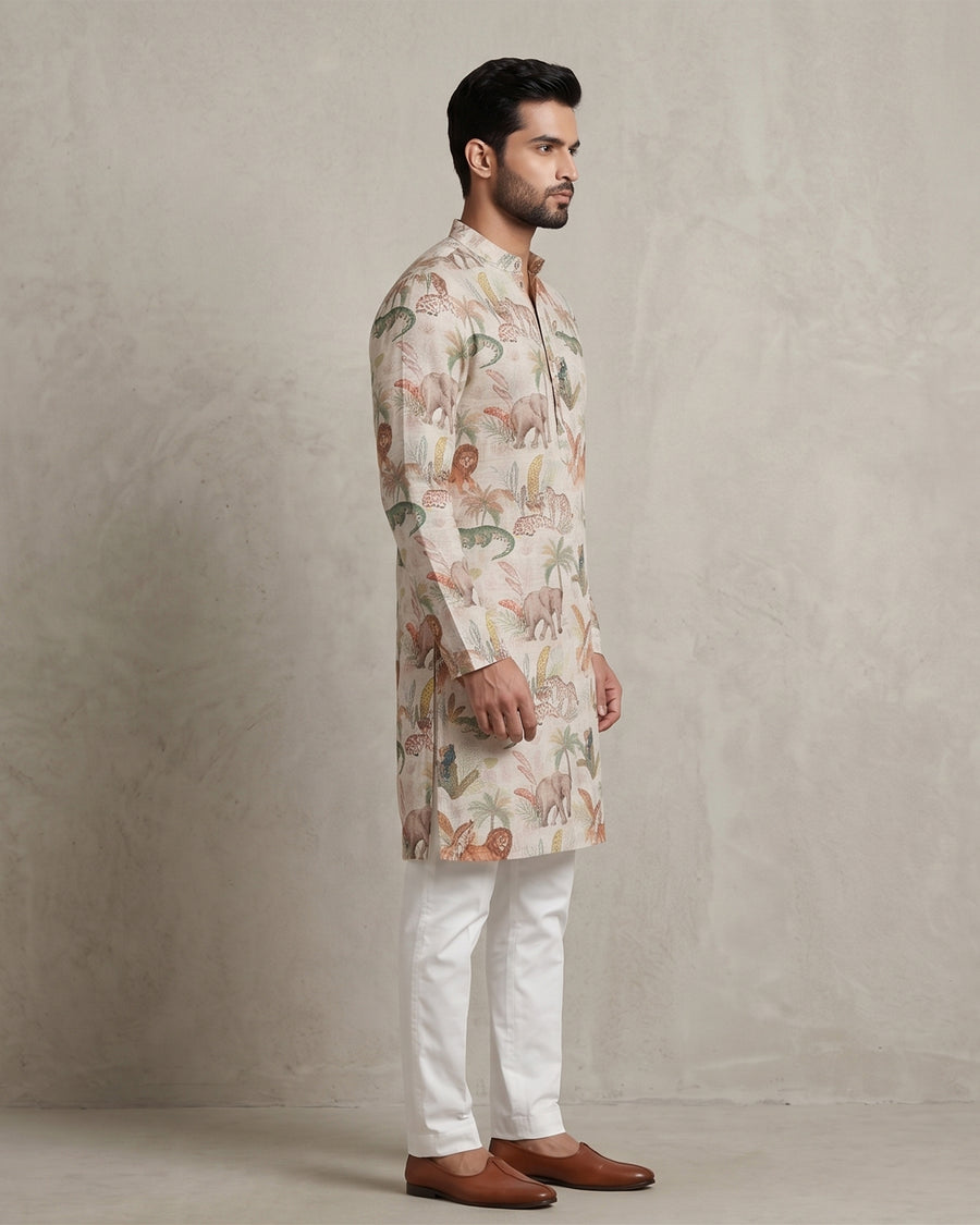 MLS PRINTED KURTA PAJAMA