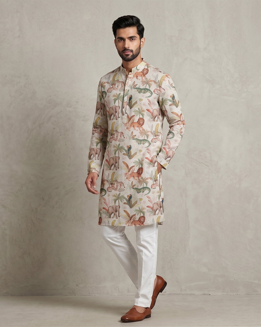 MLS PRINTED KURTA PAJAMA