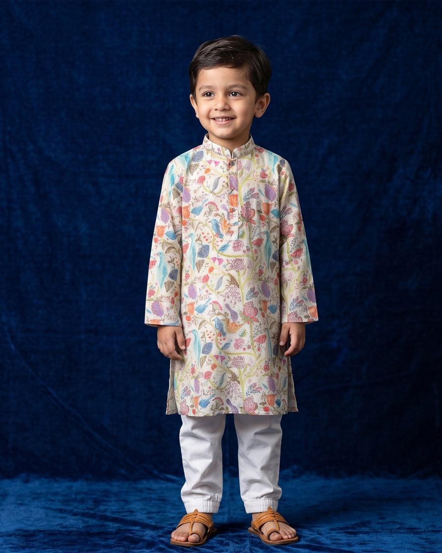 MLS PRINTED KIDS KURTA PAJAMA