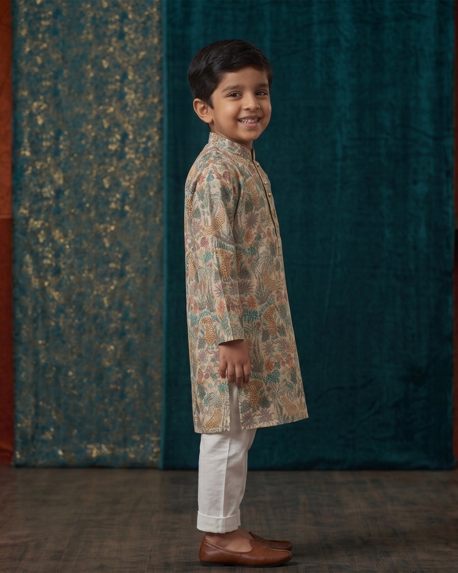 MLS PRINTED KIDS KURTA PAJAMA