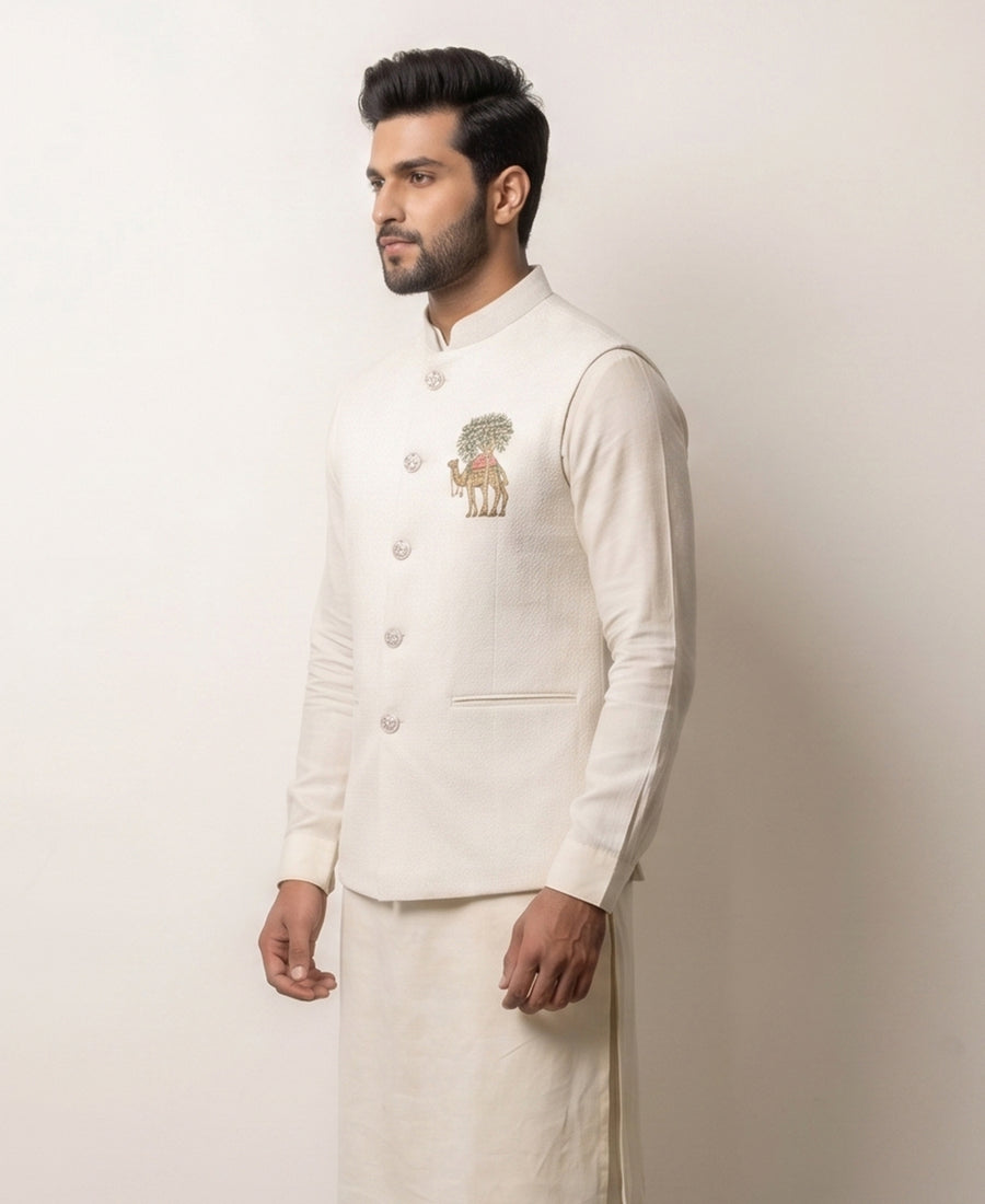 MLS EMBROIDERED JAWAHAR JACKET 1PC
