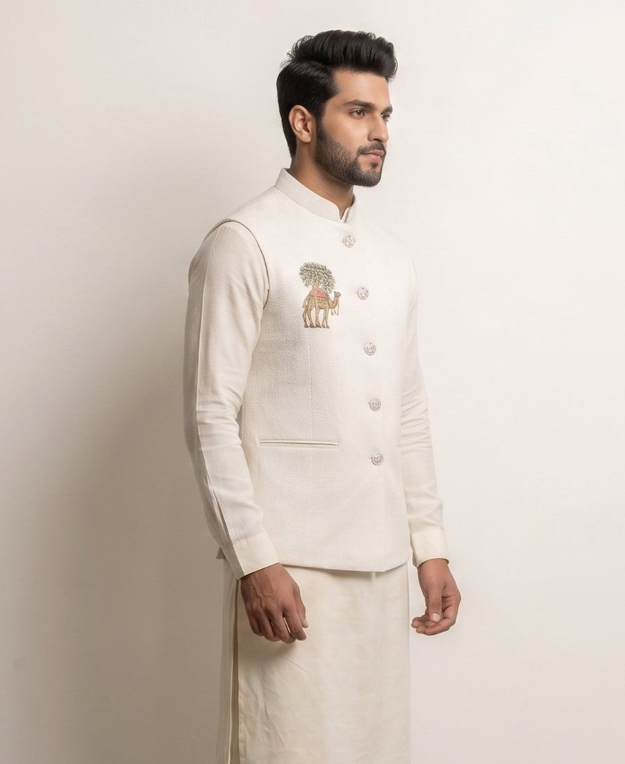 MLS EMBROIDERED JAWAHAR JACKET 1PC