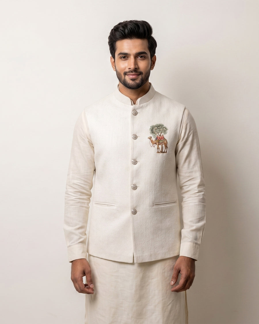 MLS EMBROIDERED JAWAHAR JACKET 1PC