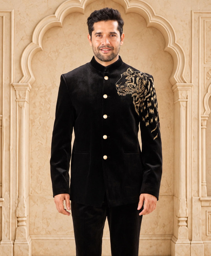 MLS EMBROIDERED JODHPURI SUIT 2PCS