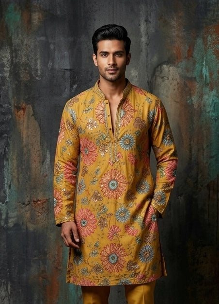 EMBROIDERED KURTA PAJAMA 2PCS