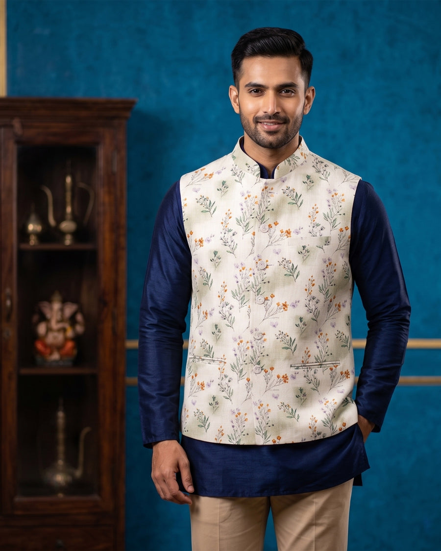MLS PRINTED JAWAHAR JACKET 1PC