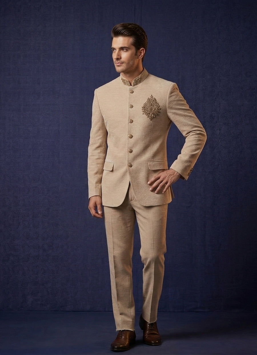 MLS EMBROIDERED JODHPURI SUIT 2PCS