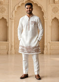 MLS EMBROIDERED KURTA PAJAMA
