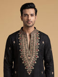 Silk Blend Embroidered Kurta Pajama 2Pc Gul-E-Rang