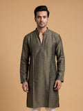 Silk Slend Self Embroidered Kurta Pajama 2Pc Prince