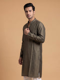 Silk Slend Self Embroidered Kurta Pajama 2Pc Prince