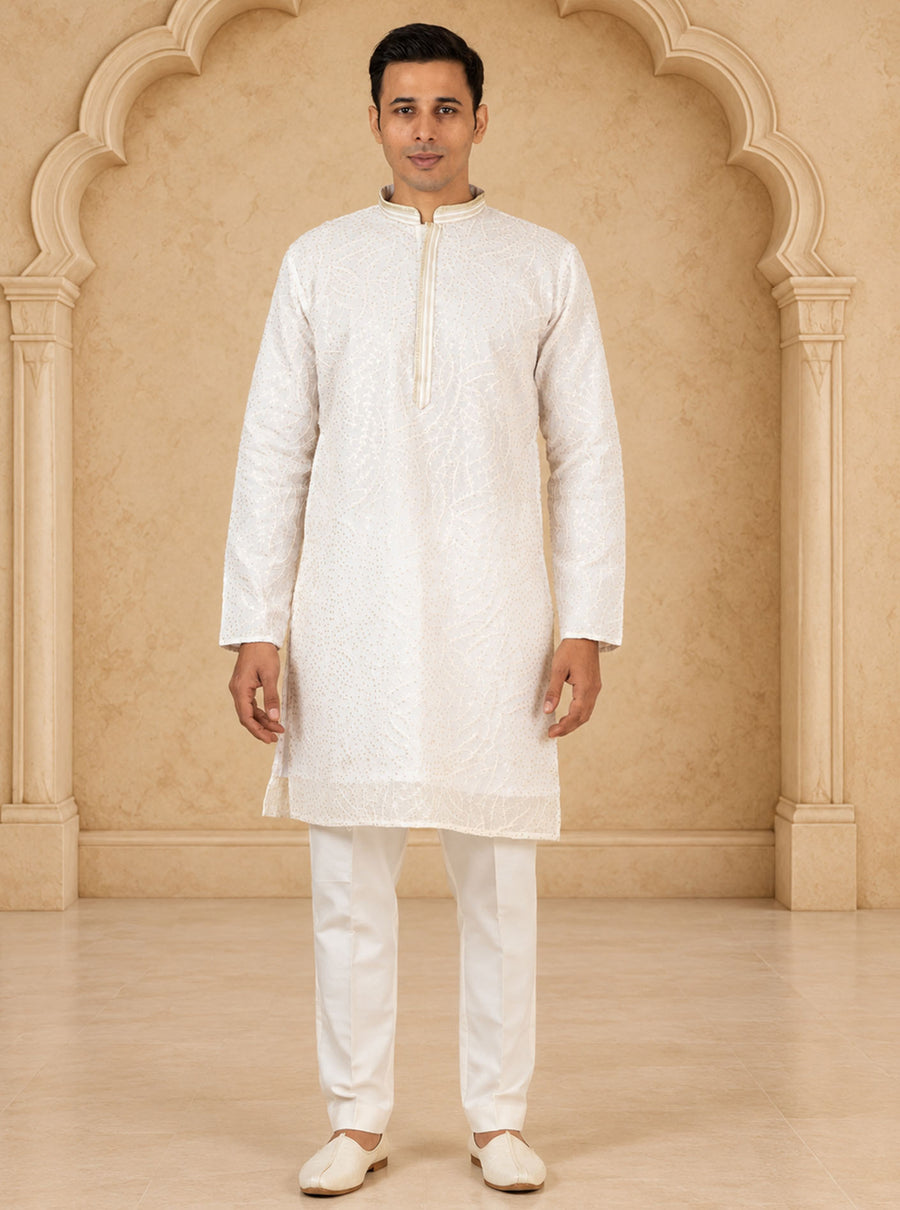MLS EMBROIDERED KURTA PAJAMA