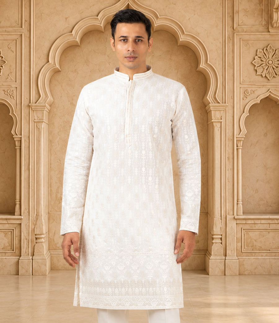 MLS EMBROIDERED KURTA PAJAMA