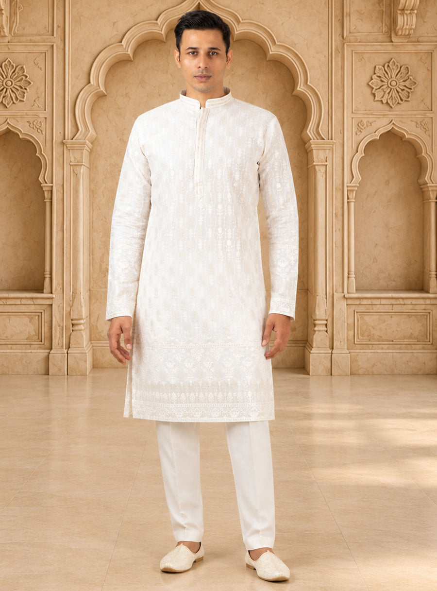 MLS EMBROIDERED KURTA PAJAMA