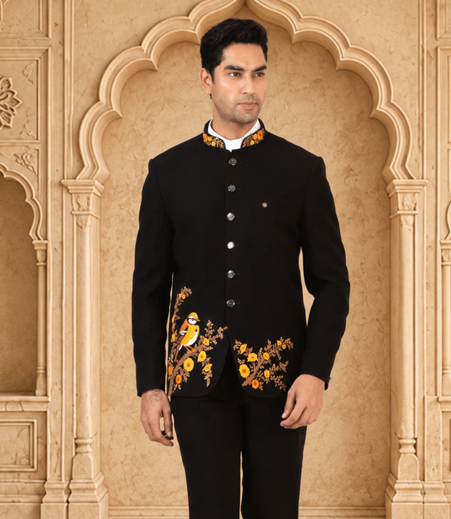 MLS EMBROIDERED JODHPURI SUIT 2PCS