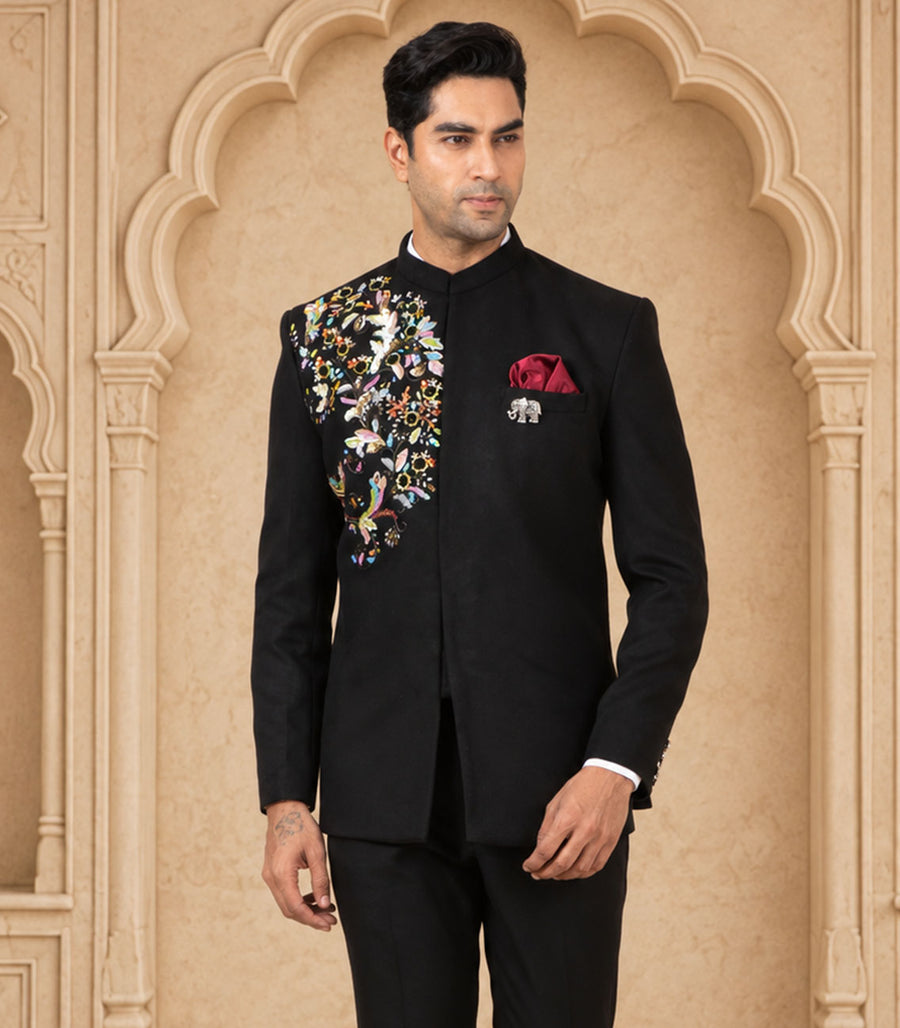 MLS EMBROIDERED JODHPURI SUIT 2Pcs