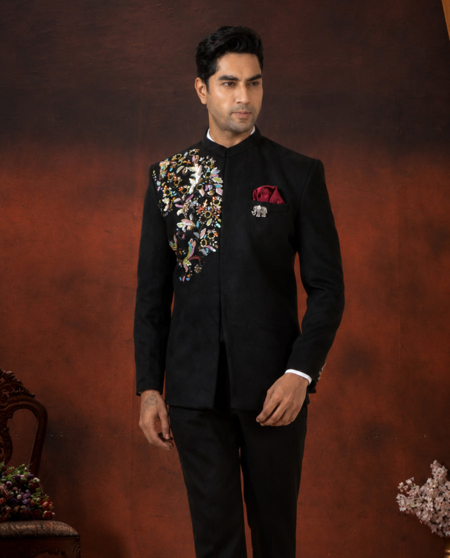 MLS EMBROIDERED JODHPURI SUIT 2Pcs
