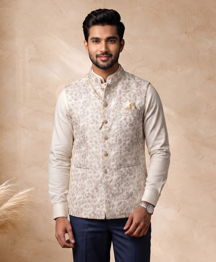 MLS EMBROIDERED JAWAHAR JACKET 1PC