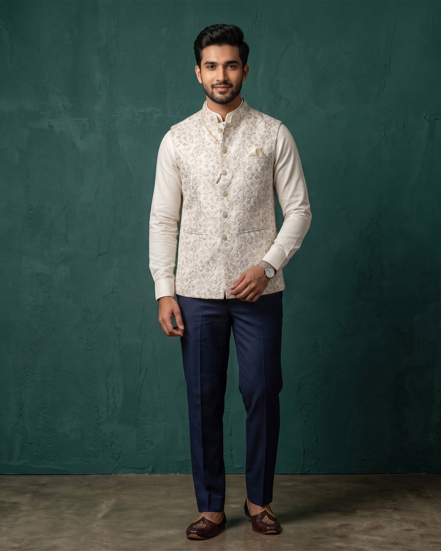 MLS EMBROIDERED JAWAHAR JACKET 1PC