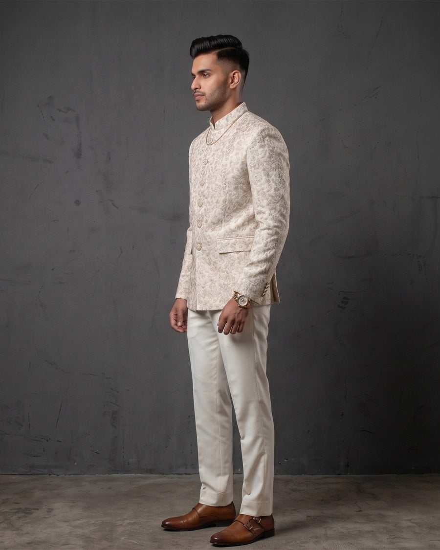 MLS EMBROIDERED JODHPURI SUIT 2PCS