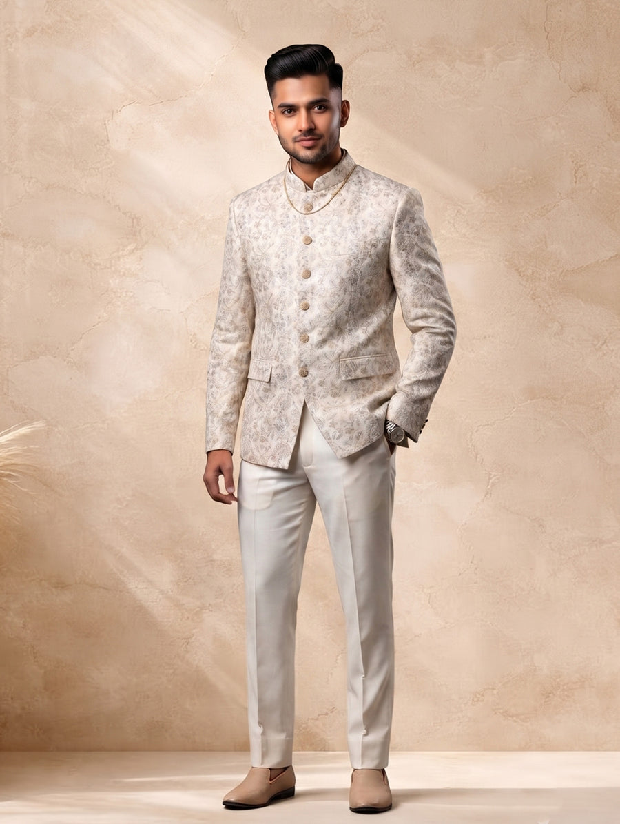 MLS EMBROIDERED JODHPURI SUIT 2PCS