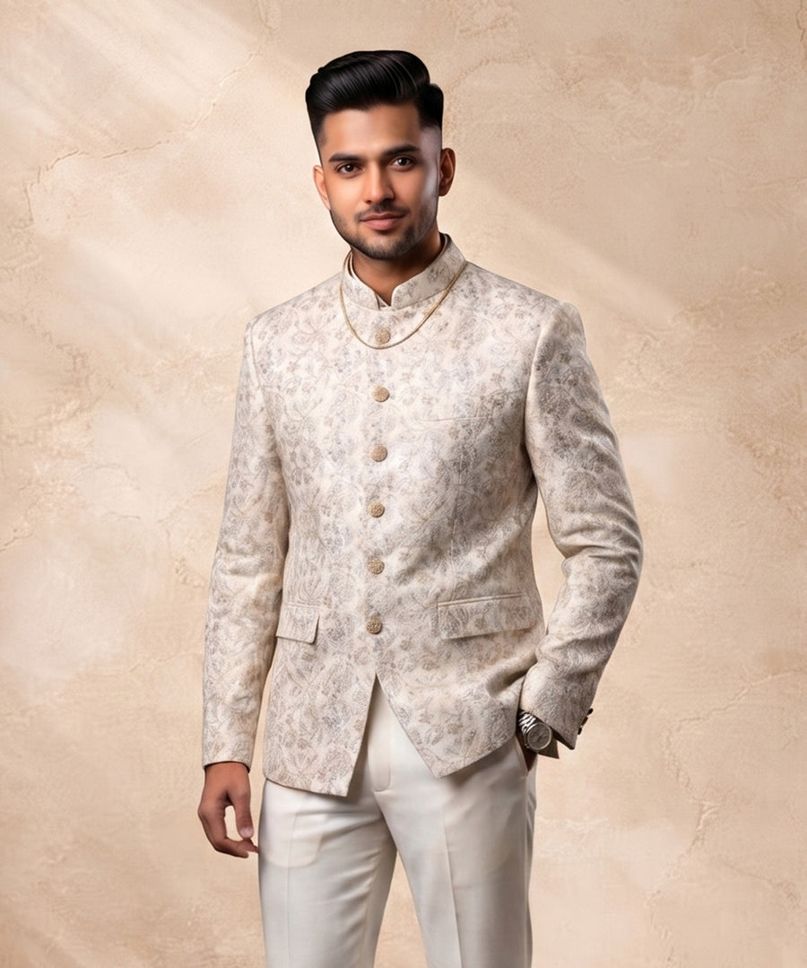 MLS EMBROIDERED JODHPURI SUIT 2PCS
