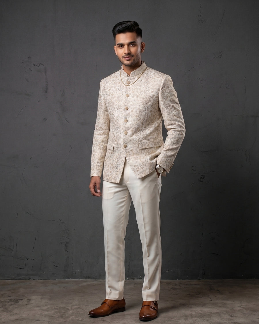 MLS EMBROIDERED JODHPURI SUIT 2PCS