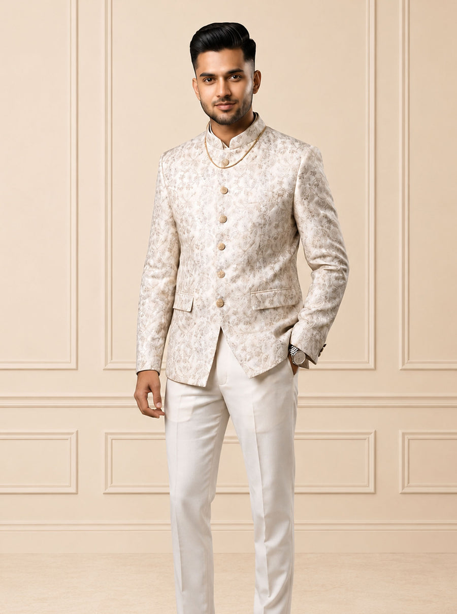 MLS EMBROIDERED JODHPURI SUIT 2PCS