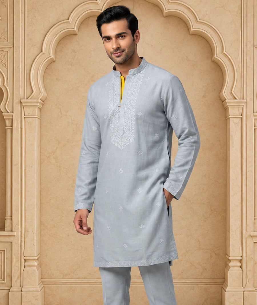 MLS EMBROIDERED KURTA PAJAMA
