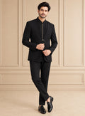 Japanese Suiting Solid, Plain Jodhpuri Suit 2Pc Saahab