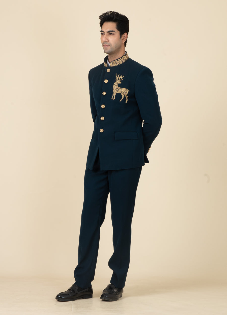 MLS EMBROIDERED JODHPURI SUIT 2PCS