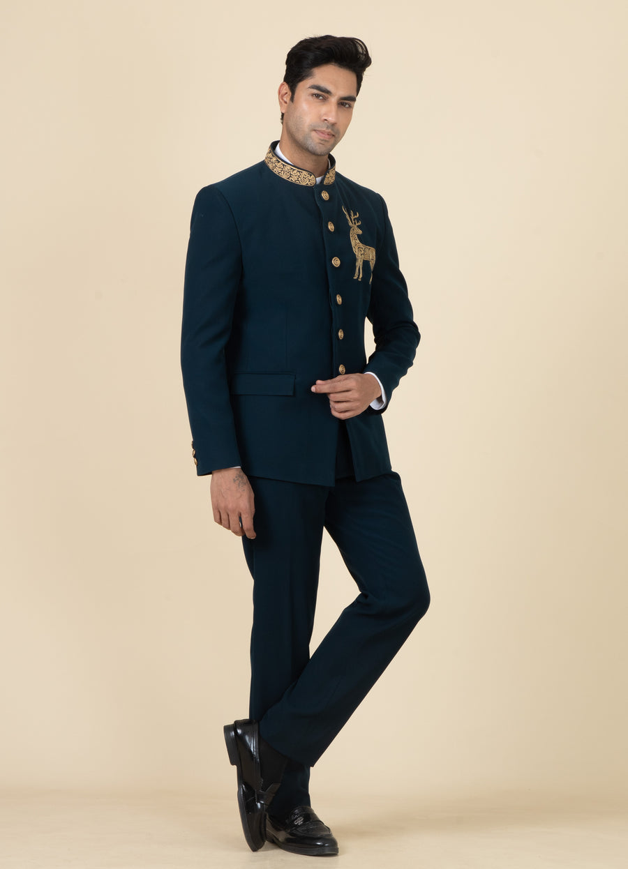 MLS EMBROIDERED JODHPURI SUIT 2PCS