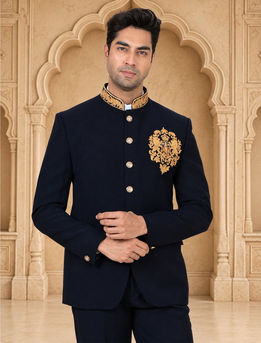 MLS EMBROIDERED JODHPURI SUIT 2PCS
