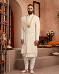 MLS EMBROIDERED SHERWANI 4PCS